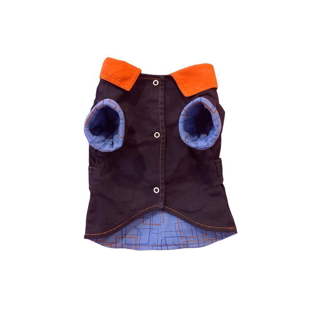 Kaschi Dog Blue Orange Lined Spring Jacket Size M